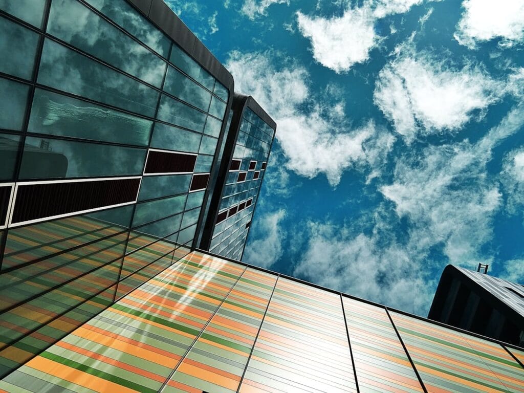 Glass building