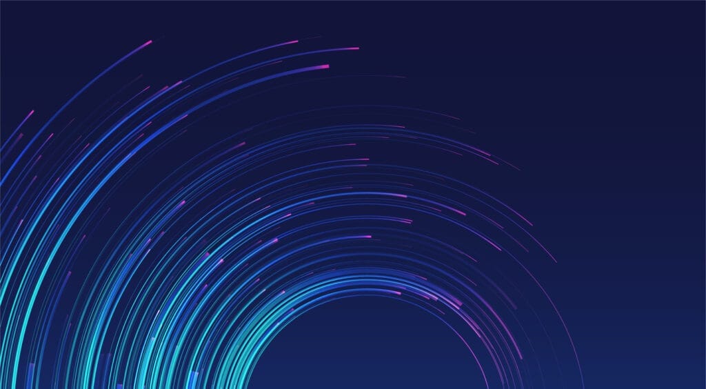 Glowing lines on blue background