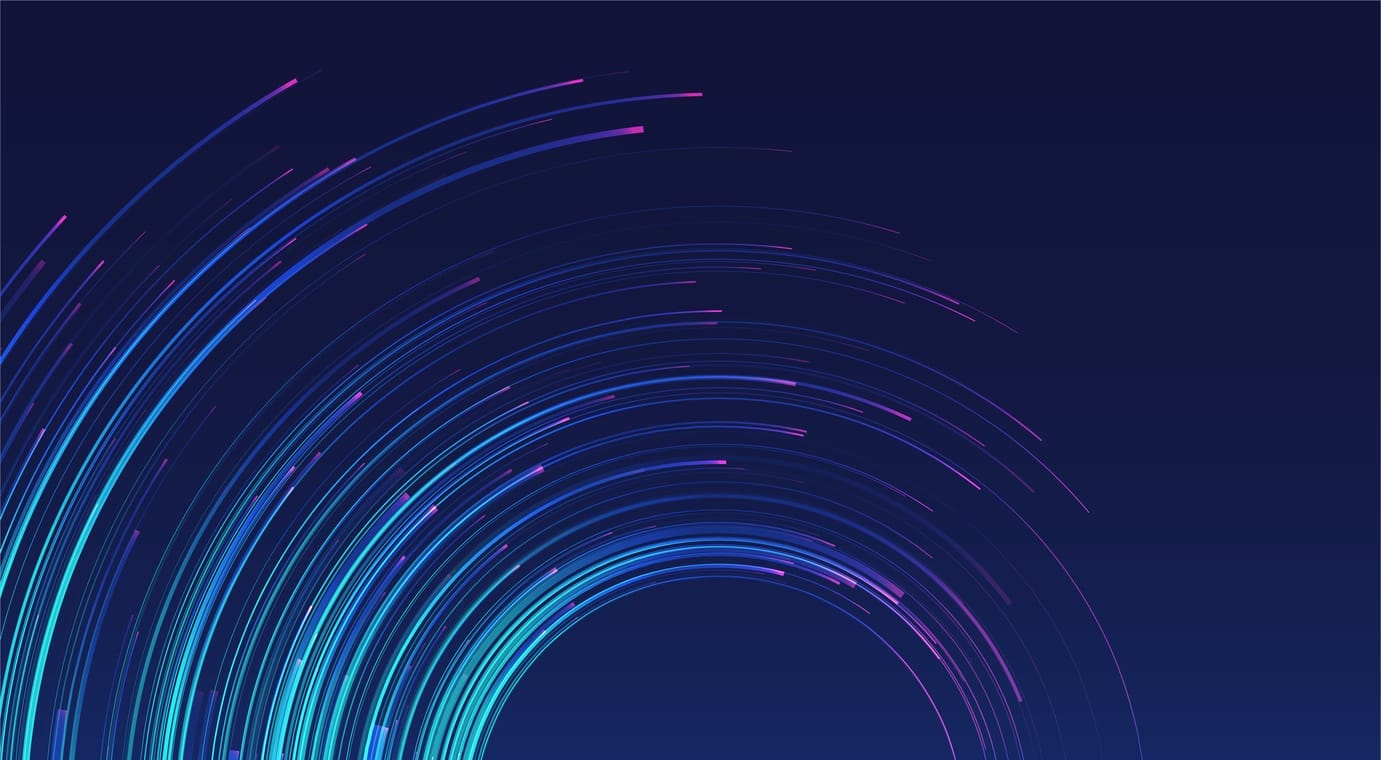 Glowing lines on blue background